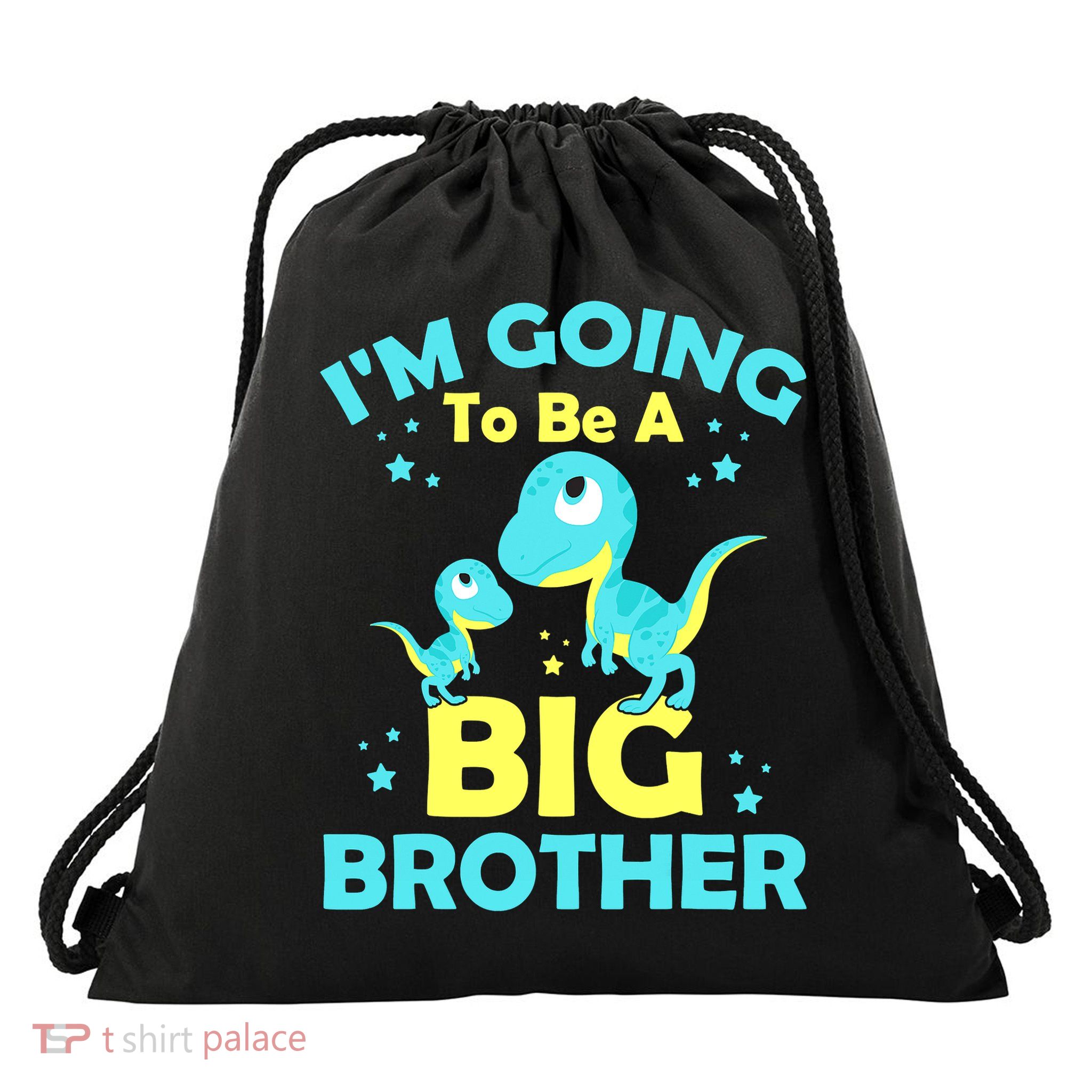 I'm Going To Be A Big Brother Cute Dinosaur Drawstring Bag