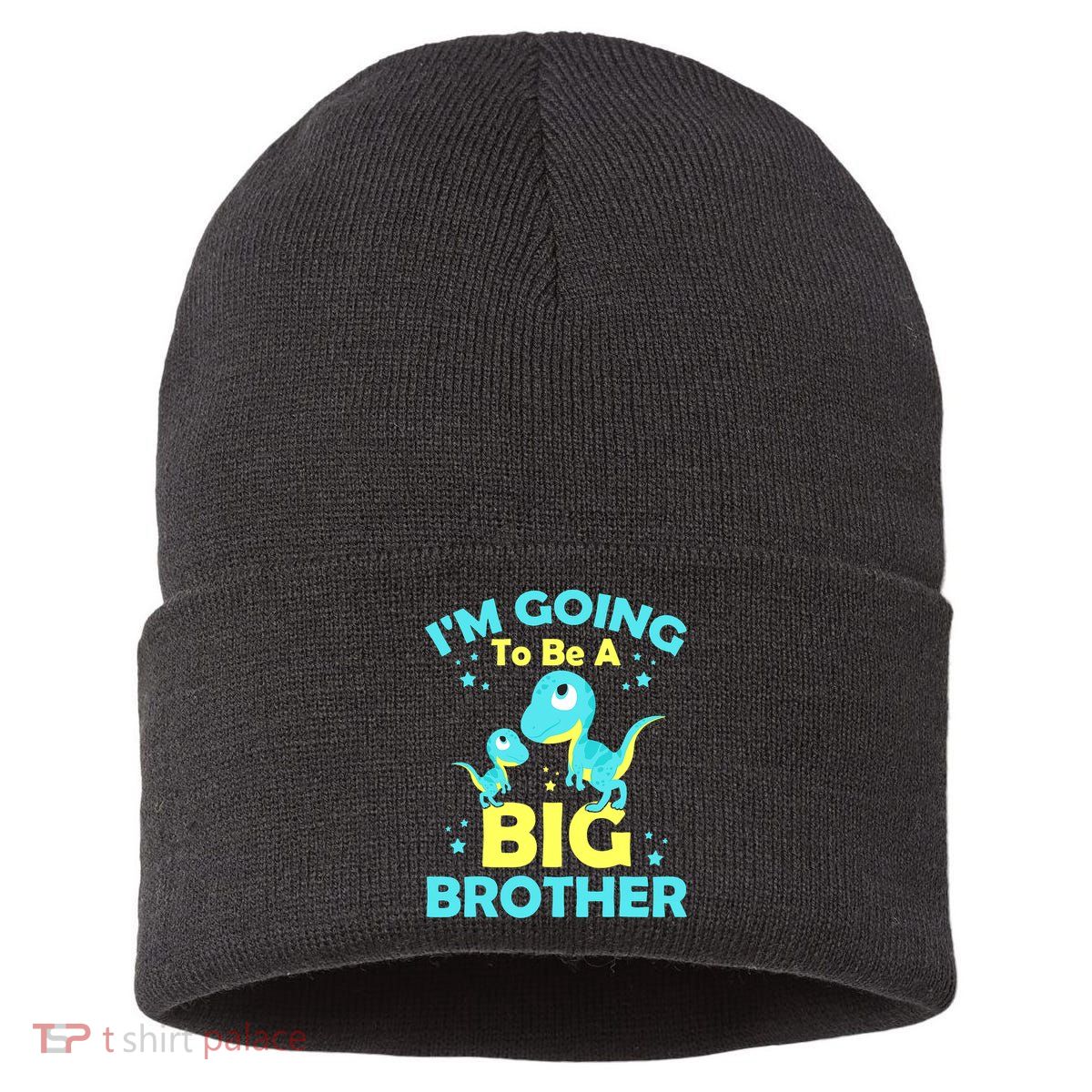 I'm Going To Be A Big Brother Cute Dinosaur Sustainable Knit Beanie