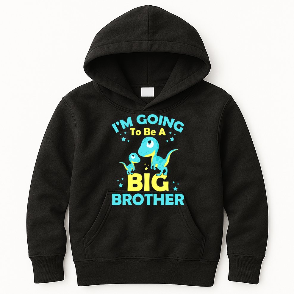 I'm Going To Be A Big Brother Cute Dinosaur Kids Hoodie