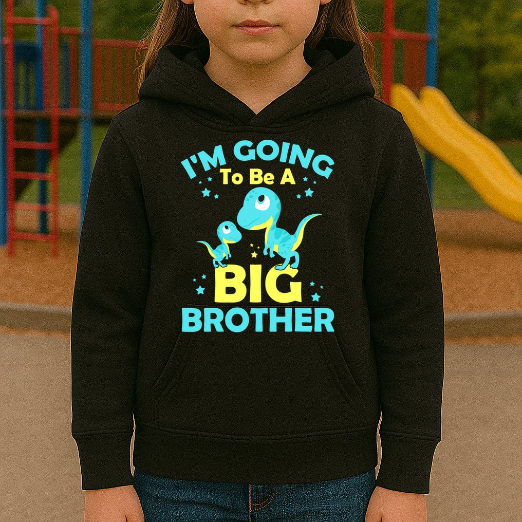I'm Going To Be A Big Brother Cute Dinosaur Kids Hoodie
