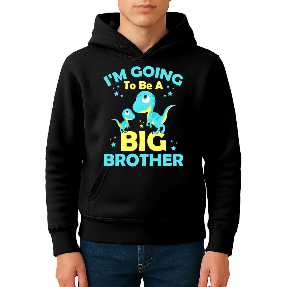 I'm Going To Be A Big Brother Cute Dinosaur Kids Hoodie