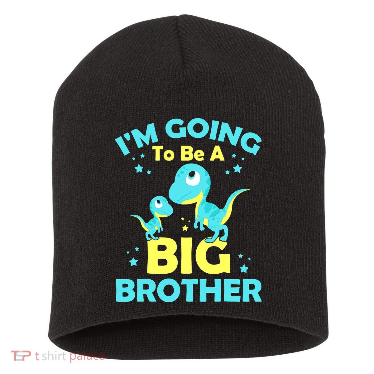 I'm Going To Be A Big Brother Cute Dinosaur Short Acrylic Beanie