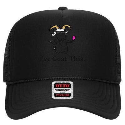 Ive Goat This Funny Goat High Crown Mesh Back Trucker Hat