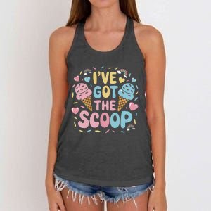 IVe Got The Scoop Ice Cream Pun For Ice Cream Lovers Women's Knotted Racerback Tank