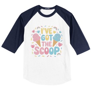 IVe Got The Scoop Ice Cream Pun For Ice Cream Lovers Baseball Sleeve Shirt