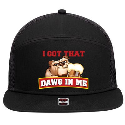 I Got That Dawg In Me Root Beer Dawg 7 Panel Mesh Trucker Snapback Hat