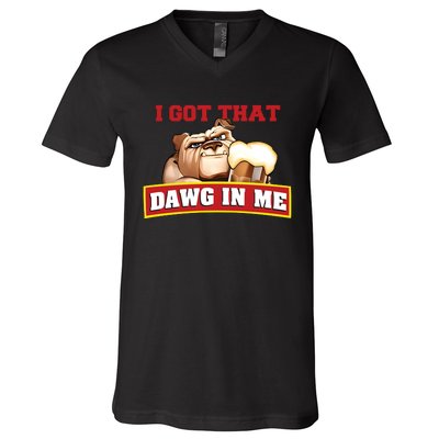 I Got That Dawg In Me Root Beer Dawg V-Neck T-Shirt