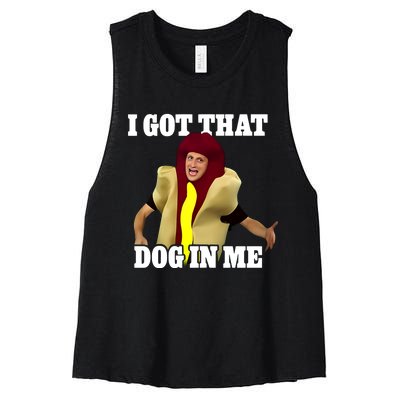 I Got That Dog In Me Hot Dog Costume In Me Women's Racerback Cropped Tank