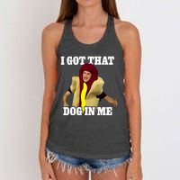 I Got That Dog In Me Hot Dog Costume In Me Women's Knotted Racerback Tank