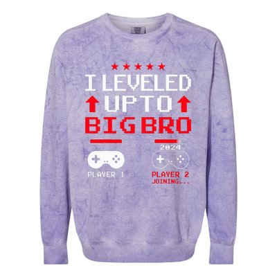 IM Going To Be A Big Brother 2024 I Leveled Up To Big Bro Colorblast Crewneck Sweatshirt