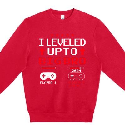 IM Going To Be A Big Brother 2024 I Leveled Up To Big Bro Premium Crewneck Sweatshirt