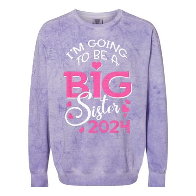 Im Going To Be A Big Sister 2024 Pregnancy Announcement Colorblast Crewneck Sweatshirt