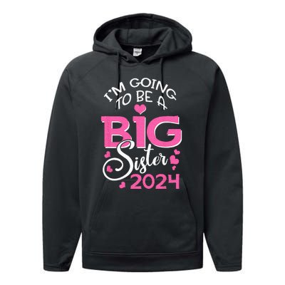 Im Going To Be A Big Sister 2024 Pregnancy Announcement Performance Fleece Hoodie