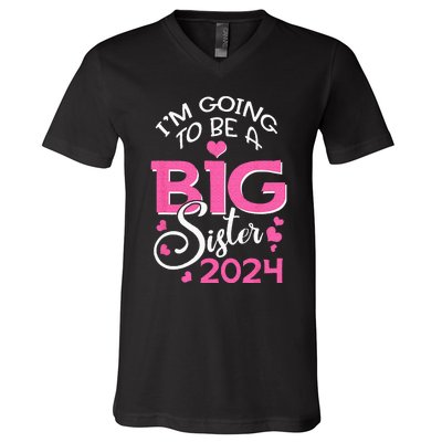 Im Going To Be A Big Sister 2024 Pregnancy Announcement V-Neck T-Shirt