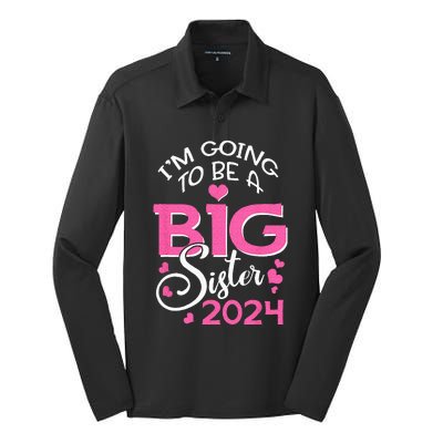 Im Going To Be A Big Sister 2024 Pregnancy Announcement Silk Touch Performance Long Sleeve Polo