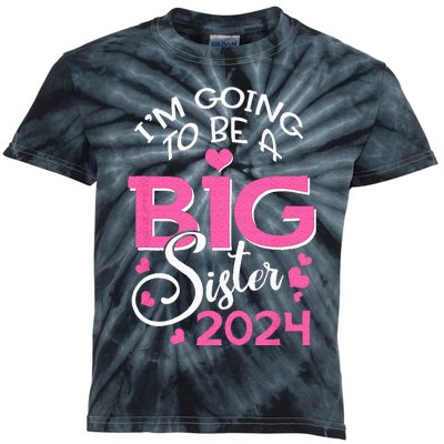 Im Going To Be A Big Sister 2024 Pregnancy Announcement Kids Tie-Dye T-Shirt