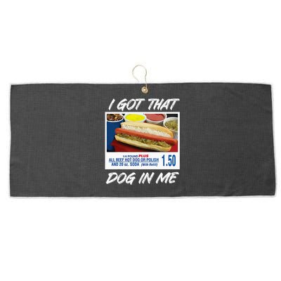 I Got That Dog In Me Funny Hot Dogs Large Microfiber Waffle Golf Towel