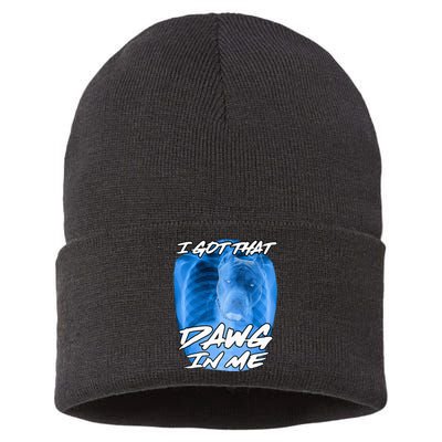 I Got That Dawg In Me Xray Pitbull Ironic Meme Viral Quote Sustainable Knit Beanie