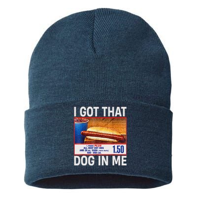 I Got That Dog In Me Funny Hotdogs Combo 4th Of July Dad Mom Sustainable Knit Beanie