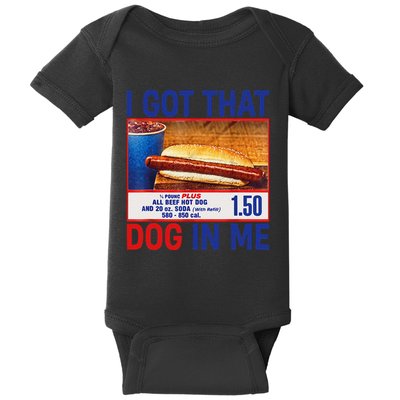 I Got That Dog In Me Funny Hotdogs Combo 4th Of July Dad Mom Baby Bodysuit