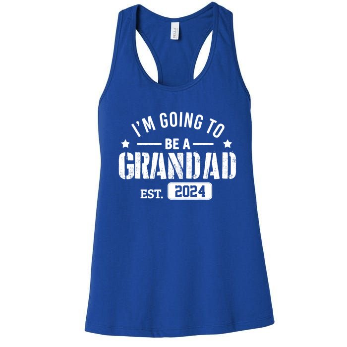 Im Going To Be A Grandad Est 2024 Funny Gift Promoted To Grandpa Great Gift Women's Racerback Tank