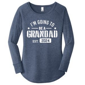 Im Going To Be A Grandad Est 2024 Funny Gift Promoted To Grandpa Great Gift Women's Perfect Tri Tunic Long Sleeve Shirt