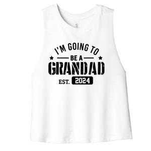 Im Going To Be A Grandad Est 2024 Funny Gift Promoted To Grandpa Great Gift Women's Racerback Cropped Tank