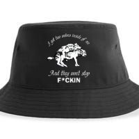 I Got Two Wolves Inside Of Me And They Won’t Stop Fckin Sustainable Bucket Hat