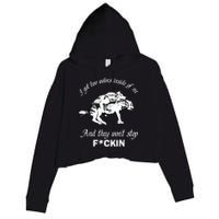 I Got Two Wolves Inside Of Me And They Won’t Stop Fckin Crop Fleece Hoodie