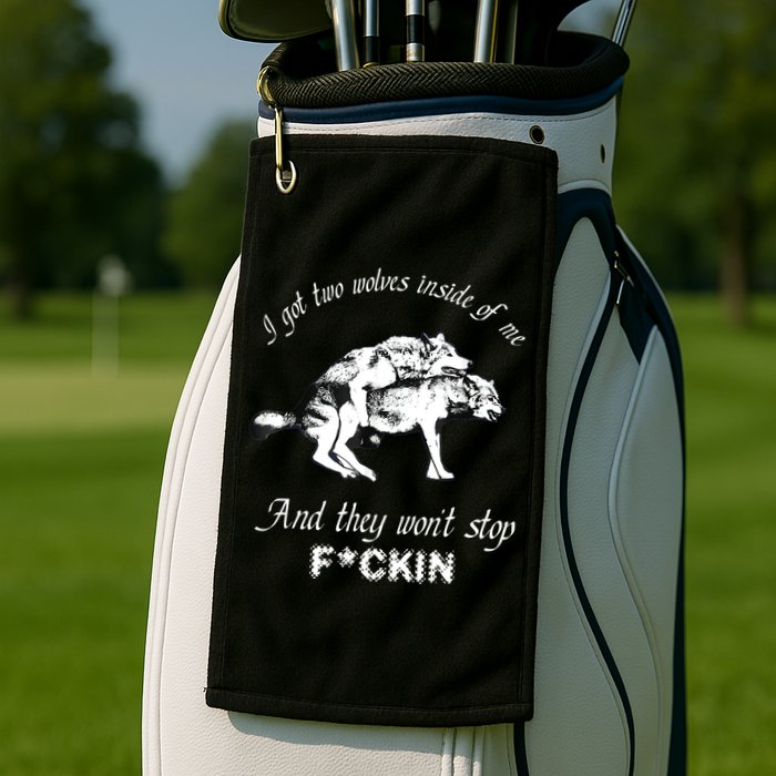 I Got Two Wolves Inside Of Me And They Won’t Stop Fckin Golf Towel