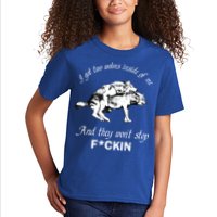 I Got Two Wolves Inside Of Me And They Won’t Stop Fckin Kids T-Shirt
