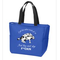 I Got Two Wolves Inside Of Me And They Won’t Stop Fckin Zip Tote Bag