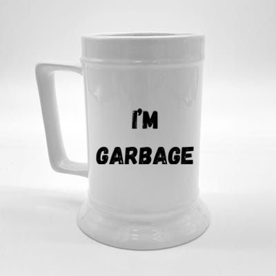 IM Garbage Trump 2024 Trump Supporter Garbage Beer Stein