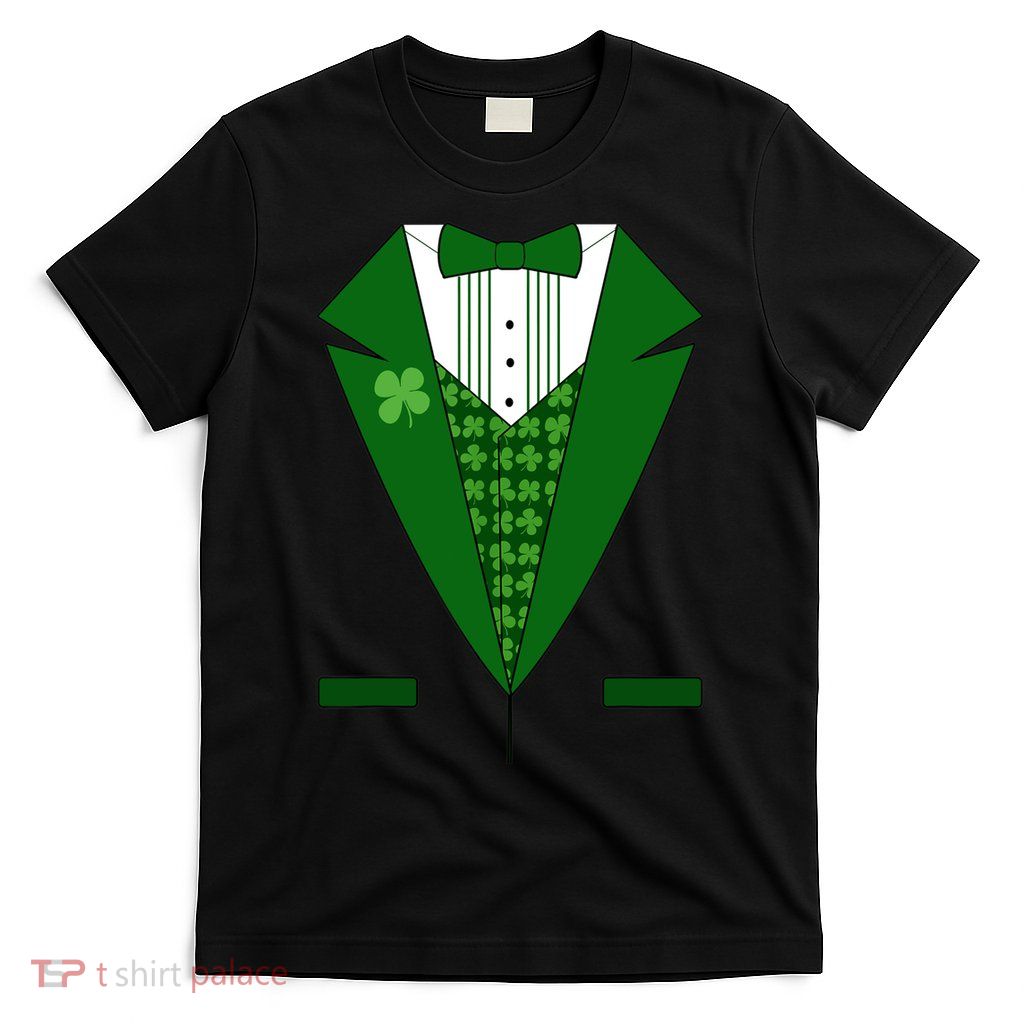 Irish Green Tuxedo Shamrock Saint Patricks Day Boy T-Shirt