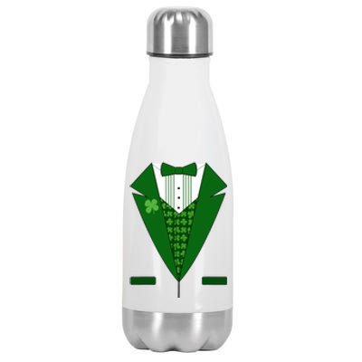 Irish Green Tuxedo Shamrock Saint Patricks Day Boy Stainless Steel Insulated Water Bottle