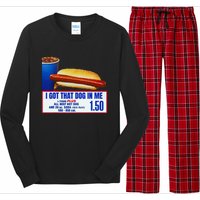 I Got That Dog In Me Funny Retro Vintage Sports Meme Hotdog Long Sleeve Pajama Set