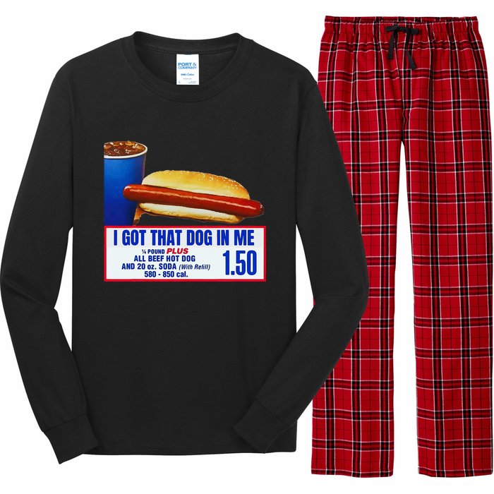 I Got That Dog In Me Funny Retro Vintage Sports Meme Hotdog Long Sleeve Pajama Set