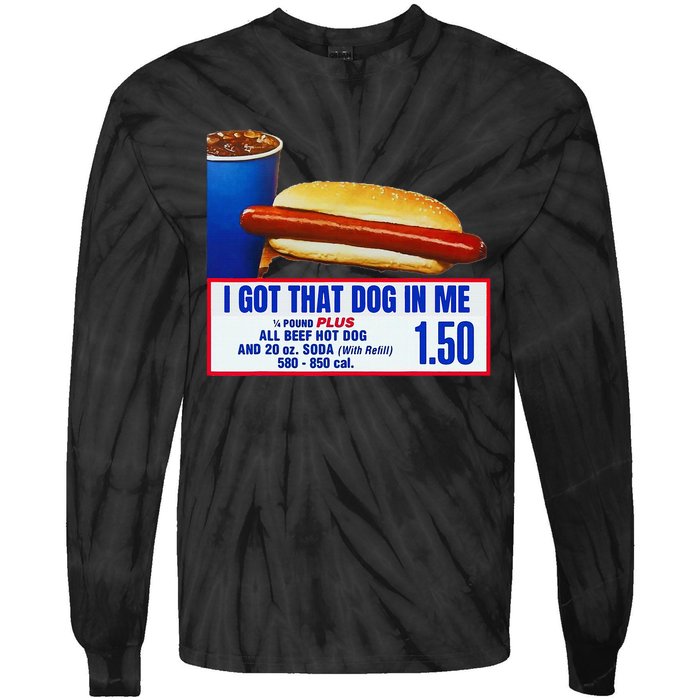 I Got That Dog In Me Funny Retro Vintage Sports Meme Hotdog Tie-Dye Long Sleeve Shirt