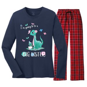 IM Going To Be A Big Sister 2024 Announcing Pregnancy Women's Long Sleeve Flannel Pajama Set 