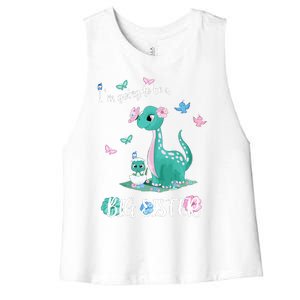 IM Going To Be A Big Sister 2024 Announcing Pregnancy Women's Racerback Cropped Tank