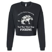 I Got Two Wolves Inside Of Me And They Wont Stop Fuckin Cropped Pullover Crew