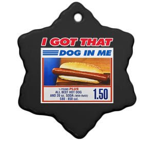 I Got That Dog In Me Funny Hotdog Meme Ceramic Star Ornament