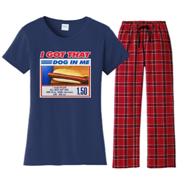 I Got That Dog In Me Funny Hotdog Meme Women's Flannel Pajama Set