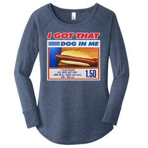 I Got That Dog In Me Funny Hotdog Meme Women's Perfect Tri Tunic Long Sleeve Shirt