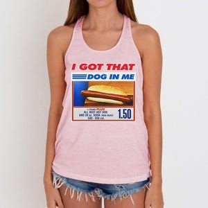 I Got That Dog In Me Funny Hotdog Meme Women's Knotted Racerback Tank