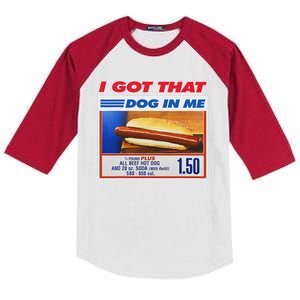 I Got That Dog In Me Funny Hotdog Meme Kids Colorblock Raglan Jersey