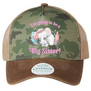 I Going To Be A Big Sister Elephant Daughter Announcement Legacy Tie Dye Trucker Hat