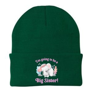 I Going To Be A Big Sister Elephant Daughter Announcement Knit Cap Winter Beanie