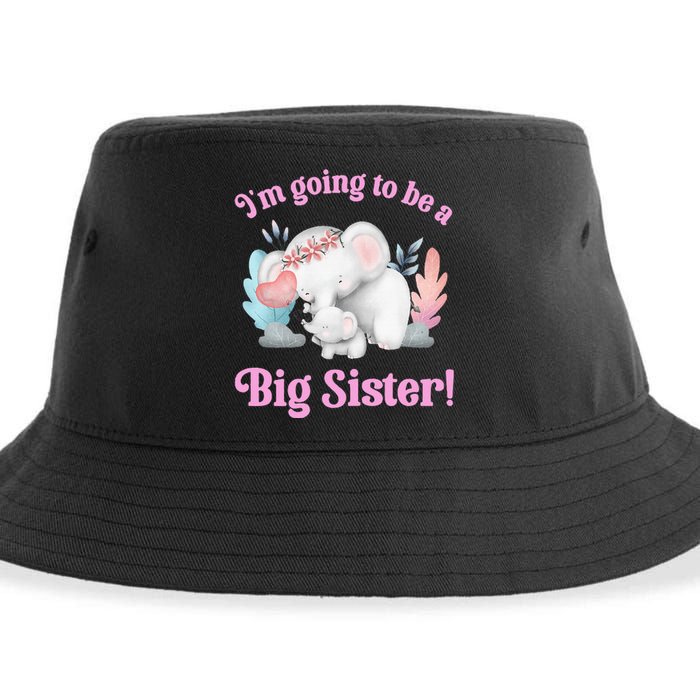 I Going To Be A Big Sister Elephant Daughter Announcement Sustainable Bucket Hat