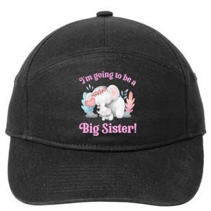 I Going To Be A Big Sister Elephant Daughter Announcement 7-Panel Snapback Hat